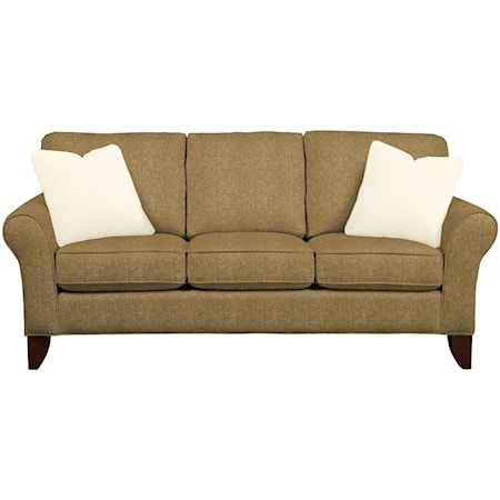 Transitional Small Scale Sofa with Flared Arms