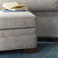 Transitional Ottoman with Block Legs
