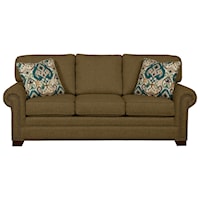 Transitional Sleeper Sofa with Large Rolled Arms and Brass Nailheads