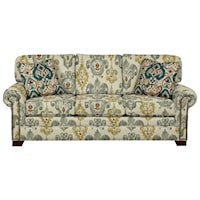 Transitional Sleeper Sofa with Large Rolled Arms and Brass Nailheads