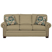 Transitional Sleeper Sofa with Large Rolled Arms and Brass Nailheads