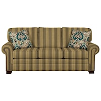 Transitional Sleeper Sofa with Large Rolled Arms and Brass Nailheads