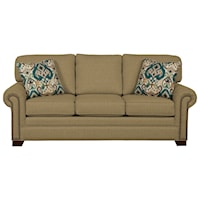 Transitional Sleeper Sofa with Large Rolled Arms and Brass Nailheads