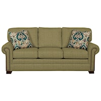 Transitional Sleeper Sofa with Large Rolled Arms and Brass Nailheads