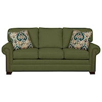 Transitional Sleeper Sofa with Large Rolled Arms and Brass Nailheads