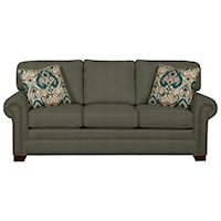 Transitional Sleeper Sofa with Brass Nailheads and Memory Foam Mattress