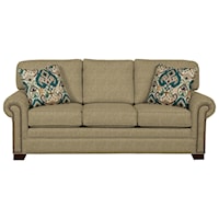 Transitional Sleeper Sofa with Brass Nailheads and Memory Foam Mattress