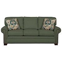 Transitional Sofa with Large Rolled Arms and Brass Nailheads