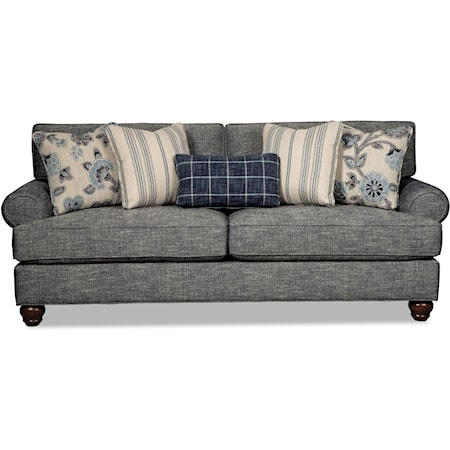 Traditional Queen Sleeper Sofa with Sock-Rolled Arms
