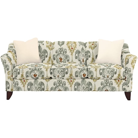 Stationary Sofa with Flared Arms