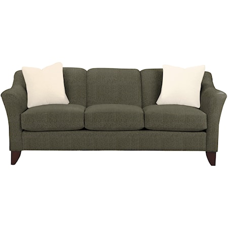 Stationary Sofa with Flared Arms