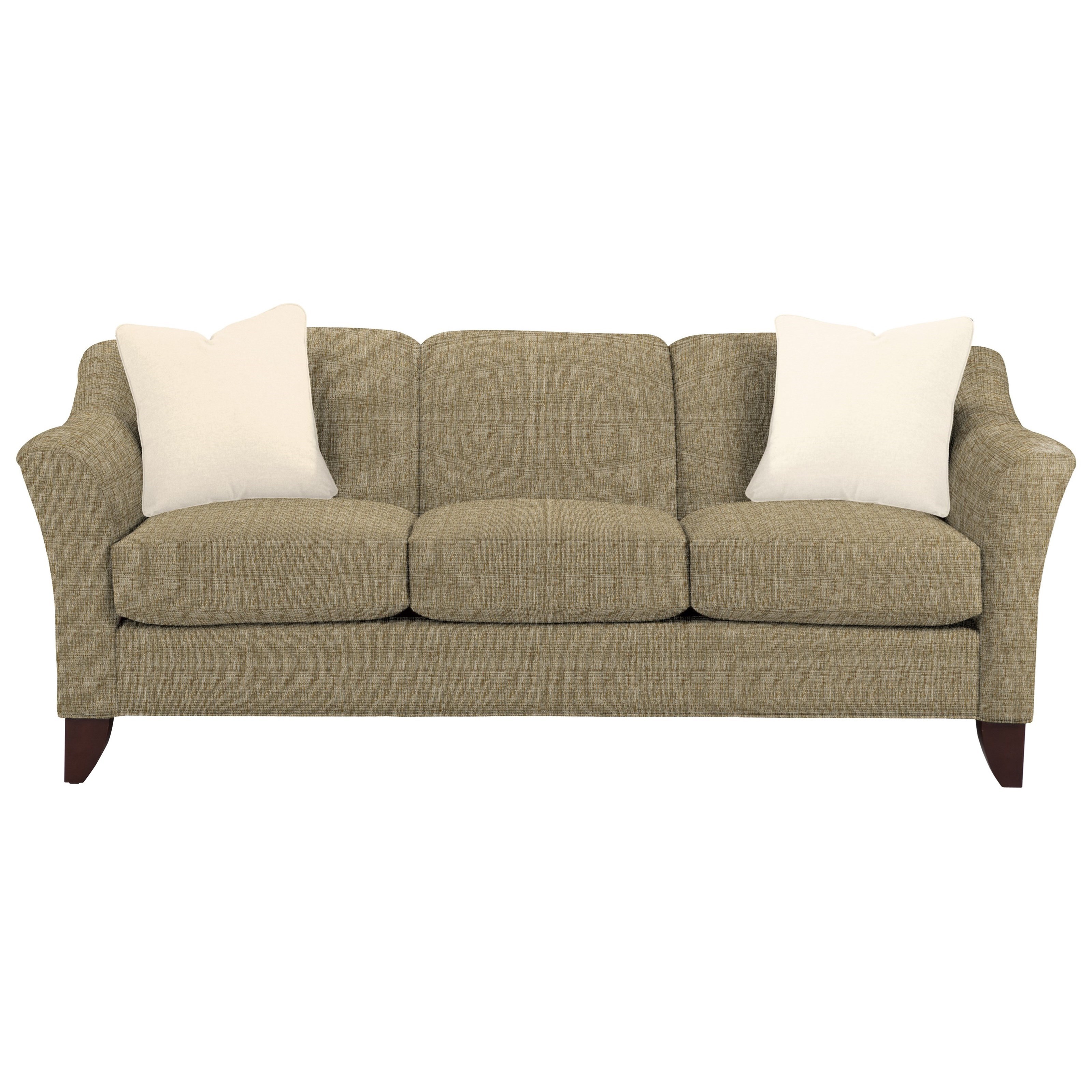 Stationary Sofa with Flared Arms