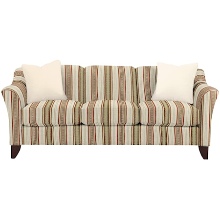 Stationary Sofa with Flared Arms