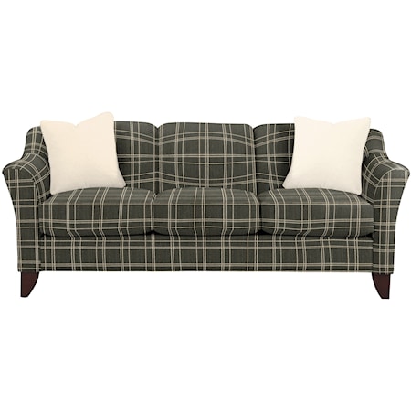 Stationary Sofa with Flared Arms