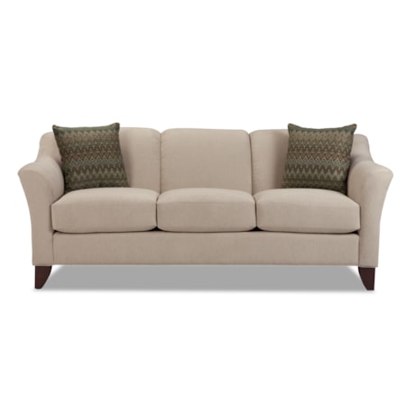 Stationary Sofa with Flared Arms