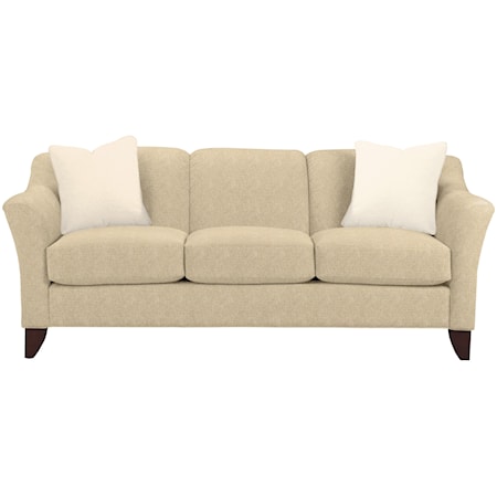 Stationary Sofa with Flared Arms