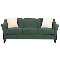 Stationary Sofa with Flared Arms