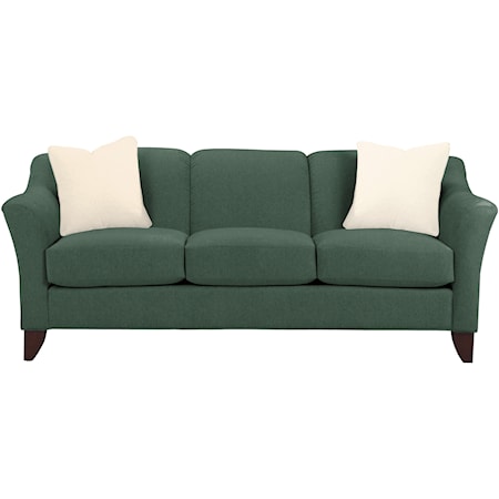 Stationary Sofa with Flared Arms