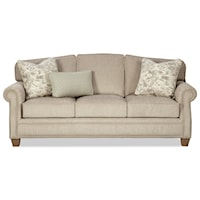 Transitional Sofa with Nailheads and Queen Memory Foam Sleeper