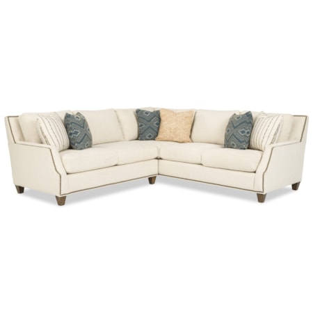 4-Seat Corner Sectional Sofa with Nailhead Trim
