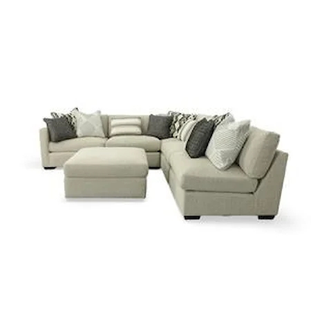 6 Piece Sectional with Cocktail Bumper Ottoman