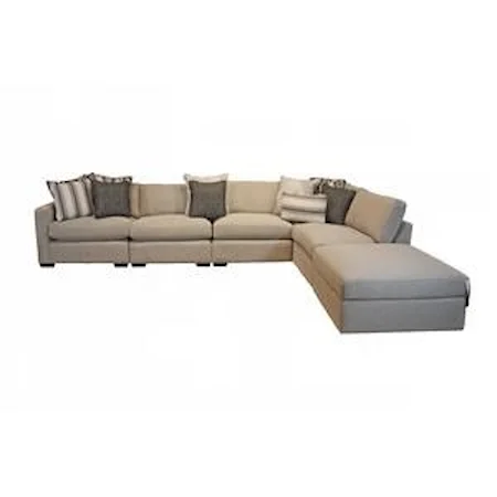 6 Piece Sectional with Cocktail Bumper Ottoman