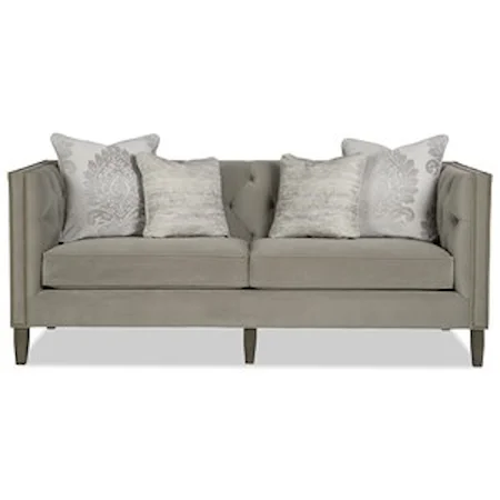 Transitional Tufted Tuxedo Sofa