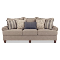 Traditional Sofa with Exposed Wood Legs