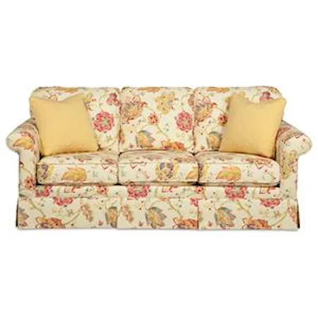 Traditional Sleeper Sofa with Kick Pleat Skirt