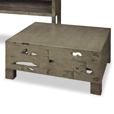 Rustic Weathered Gray Cocktail Table