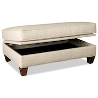 Customizable Storage Ottoman with Tapered Legs