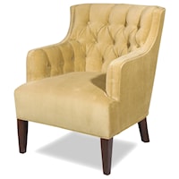 Transitional Wing Chair with Button-Tufted Back