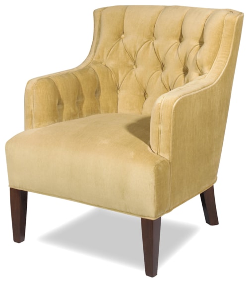 Transitional Wing Chair with Button-Tufted Back