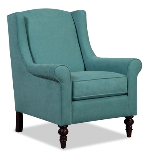 Wing Back Chair with Traditional Turned Legs