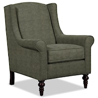 Wing Back Chair with Traditional Turned Legs