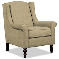 Wing Back Chair with Traditional Turned Legs