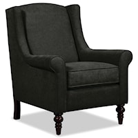 Wing Back Chair with Traditional Turned Legs