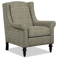 Wing Back Chair with Traditional Turned Legs