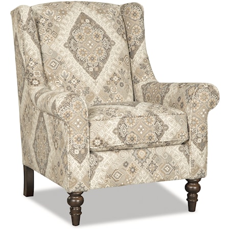 Wing Back Chair with Traditional Turned Legs