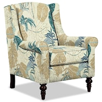 Wing Back Chair with Traditional Turned Legs