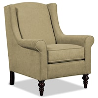 Wing Back Chair with Traditional Turned Legs