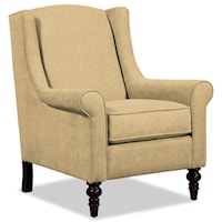 Wing Back Chair with Traditional Turned Legs