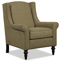 Wing Back Chair with Traditional Turned Legs