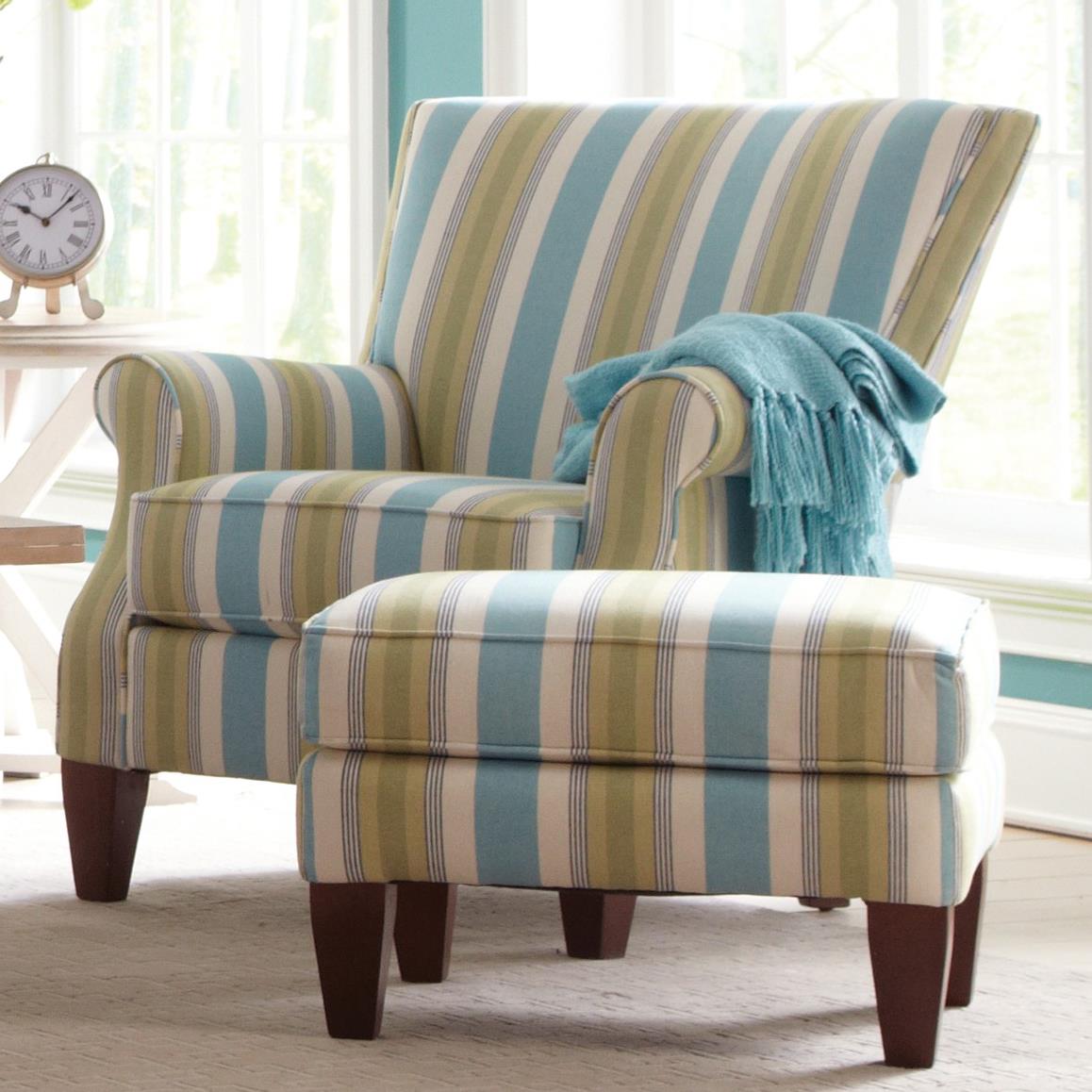 Hickory Craft Accent Chairs Contemporary Chair and Ottoman ...