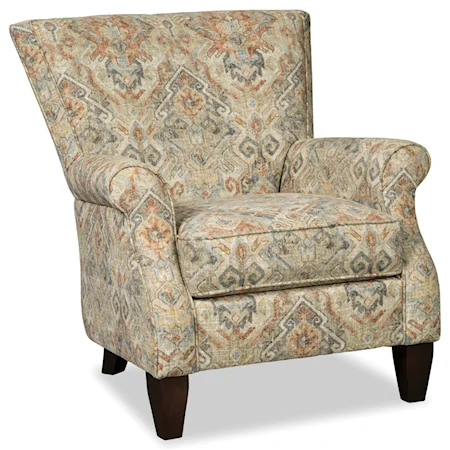 Transitional Upholstered Arm Chair with Rolled Arms