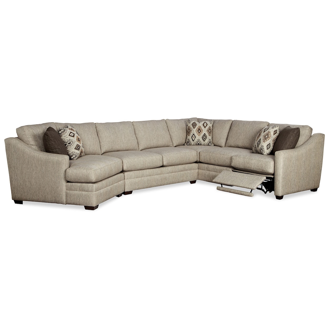 Hickory Craft F9 Series 3 Pc Sectional Sofa w/ RAF Recliner