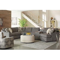 Customizable Four Piece Sectional Sofa with Track Arms and Power Entertainment Console