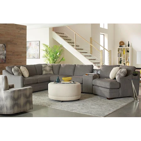 4 pc Sectional Sofa w/ Power Console