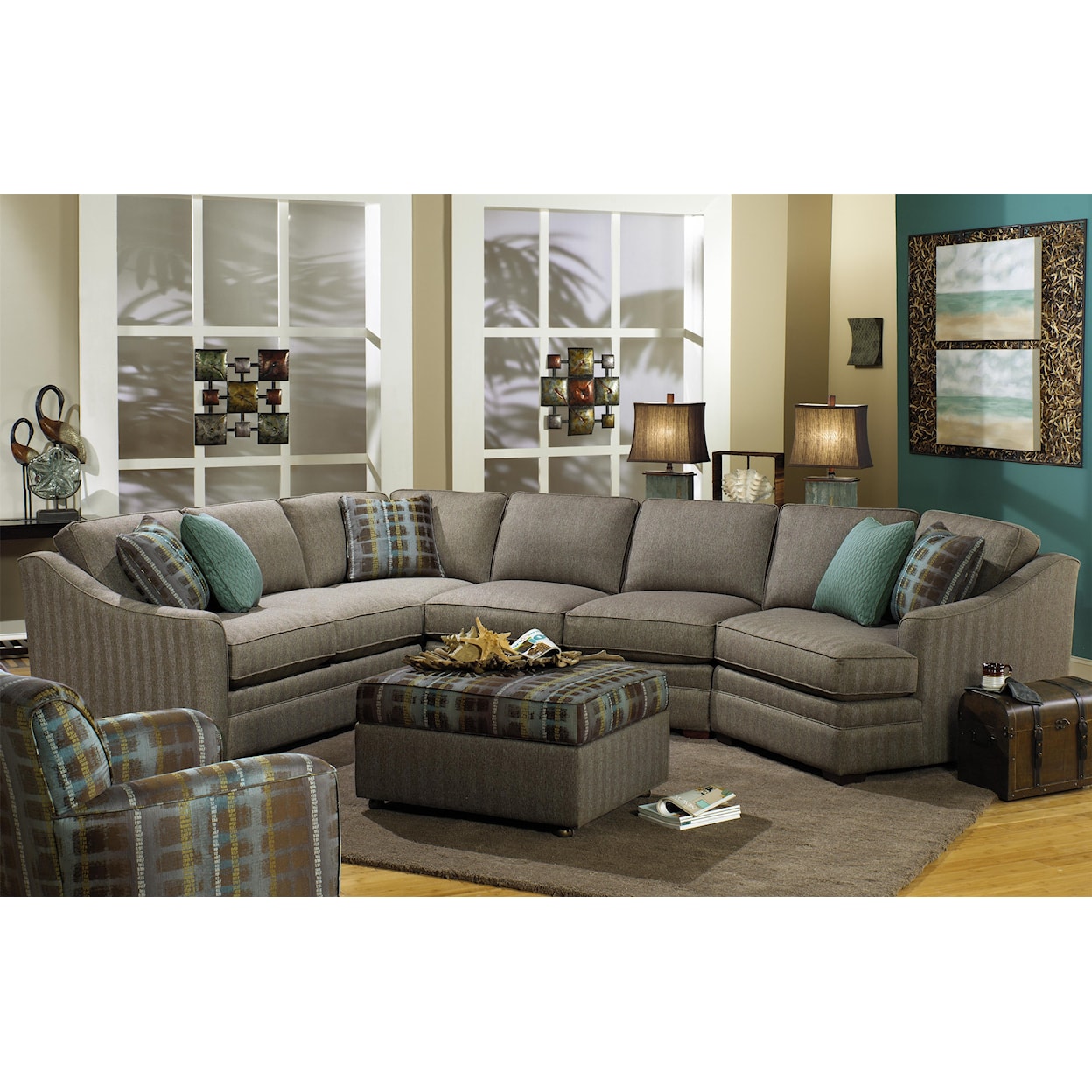 Craftmaster F9 Design Options 3-Piece Sectional Sofa with RAF Cuddler