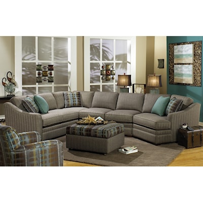 Craftmaster F9 Series 3-Piece Sectional Sofa with RAF Cuddler